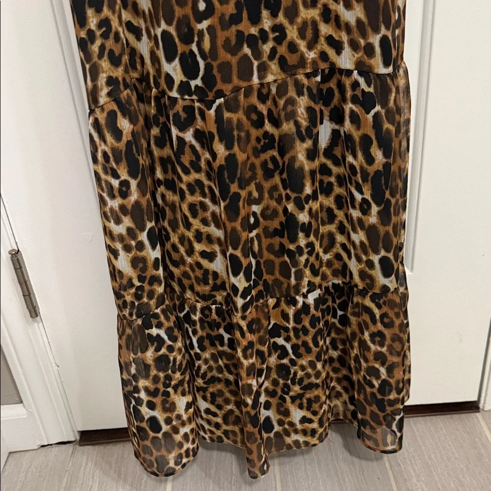 Express Leopard Ruffle Maxi Dress - Picture 3 of 5